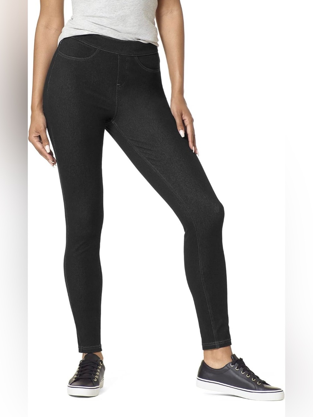 HUE Black Stretch Leggings for Women